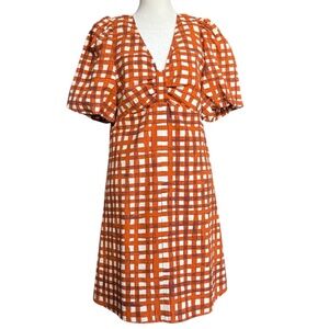 Marie Oliver‎ Skyla Burnt Orange and White Dress Sz 8
